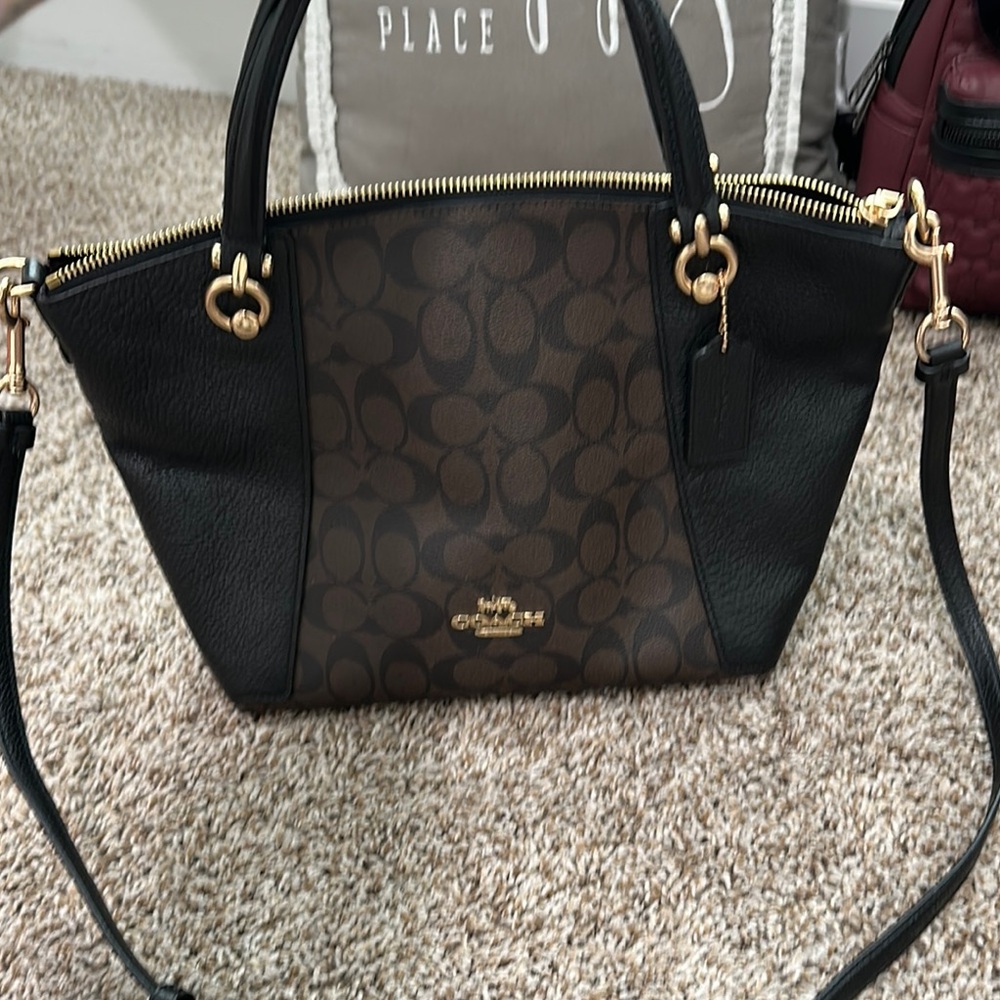 Coach Black and Brown Signature Tote Bag